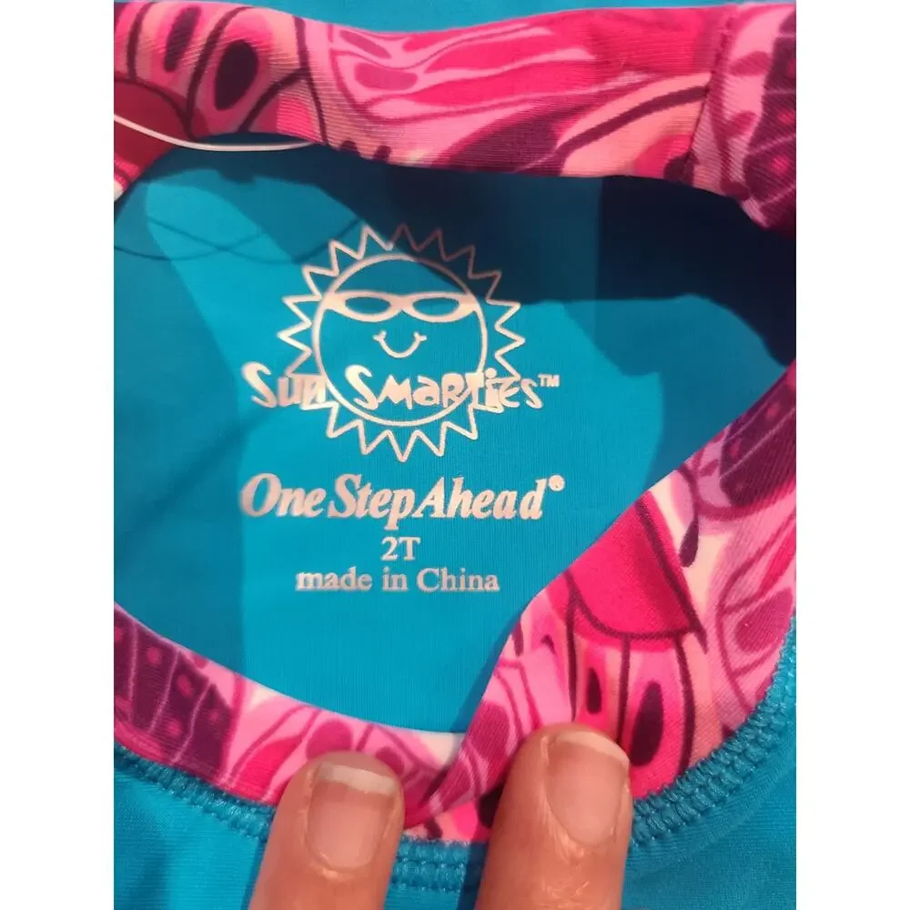 Sun smarties one step ahead 2t rashgaurd  long sleeve swim top new with tags